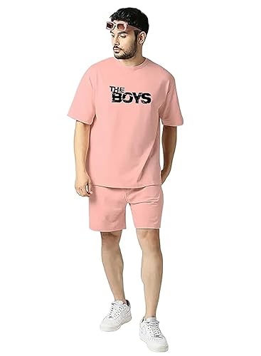 Image of ELLITI Cotton Blend Casual Round Neck Printed T-Shirt and Shorts Set, Men's Pyjama Co-Ord Set, Sleepwear & Loungewear, Summer Night Wear, Night Suit, Night Dress,Beach Weaver Suit For Men.