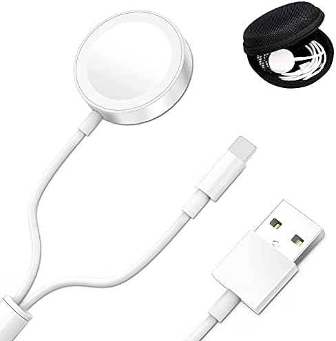 Watch Charger 2 in 1 Charging Cable Portable 3.9 ft Compatible with Apple Watch 8/7/SE/6/5/4/3/2/1 iOS 6.0 & Phone 14/13/12/11/Pro/Max/XR/XS/XS Max/X&Pad Series.