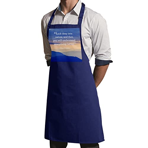Tablier cuisine premium navy cadeau idéal Albert Einstein citation - 3