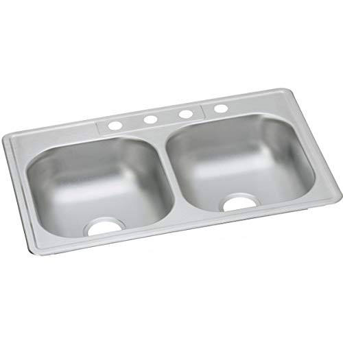 Image of Dayton D233214 Equal Double Bowl Top Mount Stainless Steel Sink