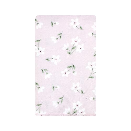 Image of Hudson Baby Unisex Baby Cotton Poly Flannel Burp Cloths, Purple Dainty Floral 10 Pack, One Size