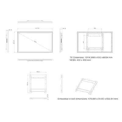 43inch Bathroom Mirror TV with LED Light, 4K Ultra HD Modern Vanity Mirror Smart TV, Built-in Speakers,Wi-Fi & Bluetooth, Voice Control,2026 Model (Android TV System)