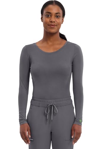 Image of Healing Hands Underscrub Long Sleeve Women Knits Scrub Tops | Soft Cotton Blend Knit, Breathable Stretch Comfort, Machine Wash, Easy Care Fabric, Ideal For Layering Under Scrubs