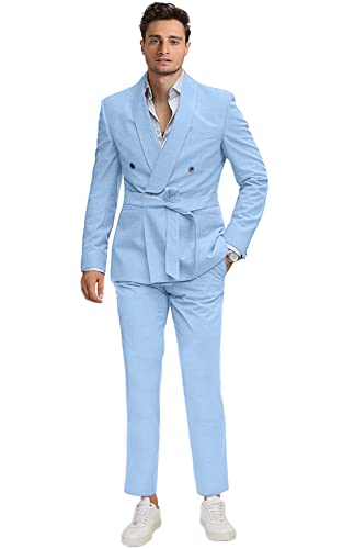 Wemaliyzd Men's Classic Fit 2 Piece Blazer Jacket Pants for Prom Dinner
