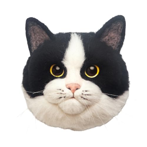 Image of MeowPick Needle Felting Kit with Cat Head Mold, Animals Needle Felting Set, DIY Wool Felt Materials Set with Felting Tool and Instruction for Quick Needle Felting Craft (Cow)
