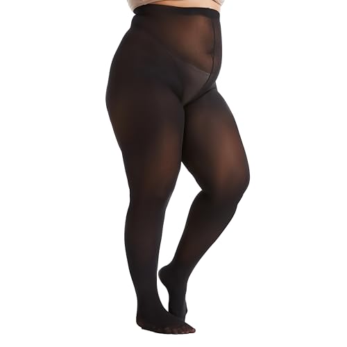 Image of Frola Plus Size Tights for Women Semi Opaque Control Top High Waist Stockings 60 Denier Women's Pantyhose 2X 3X 4X 5X