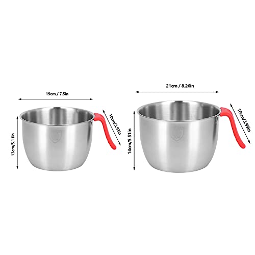 2 piezas boles para mezclar acero inoxidable 2800ML+3600ML miniatura 7