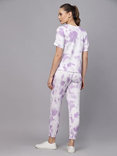 Image of Tarshika Women Women's Tie Dye Printed Short Sleeve Long Tracksuit Co-ord Set