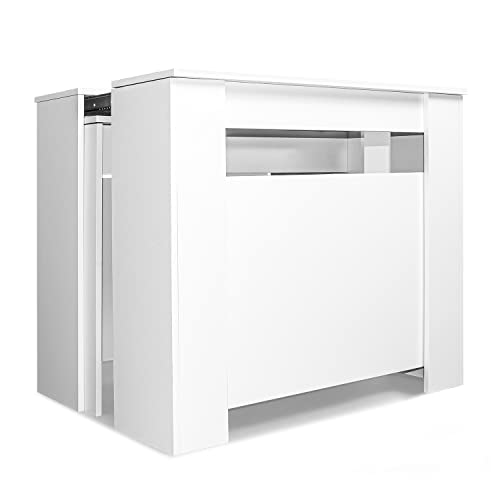 FRANKYSTAR Fortino Table console extensible de 50 à 250 cm table extensible table escamotable design moderne avec finition blanche jusqu'à 12 places. – vue 7
