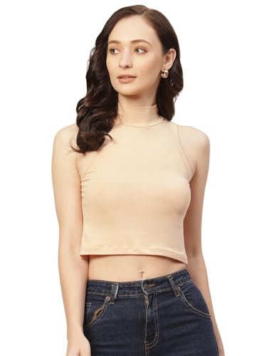 Image of Women Solid Super Soft streachable Cotton Lycra Blended Crop Top