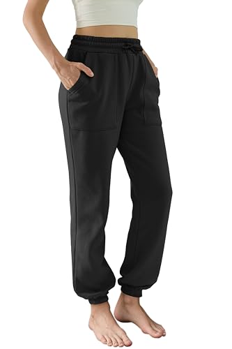 DITOK Baggy Sweatpants for Women High Waisted Soft Fleece Lining Sweatpants with Pockets Y2K Joggers Lounge Campus Outfits