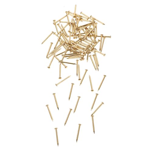 Holibanna 200Pcs Clavos de Cobre para Muebles Metálicos Confiables para Proyectos de Bricolaje, Colgado de Fotos y Carpintería para Hogar, Oficina y Manualidades miniatura 1