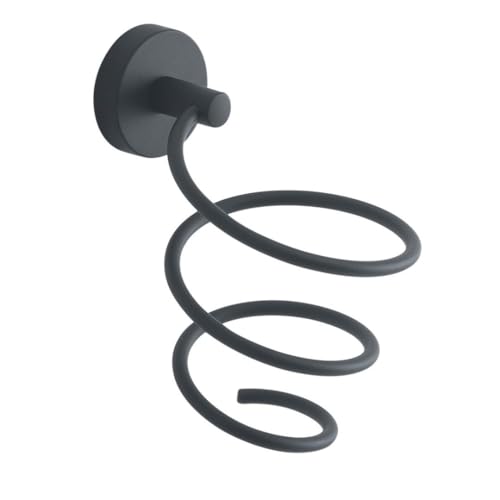 Kiamami Valentina - Spirale Porta phon Acciaio Inox Nero Opaco Violetta Fissaggio a Muro