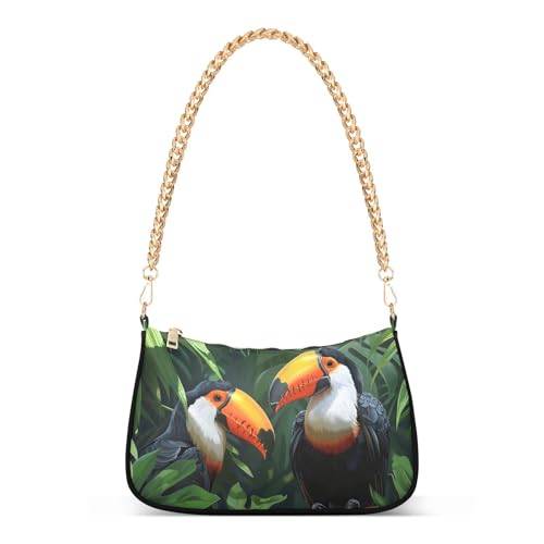 ALAZA Couple Tucans Leaf Women's Handbags Tote Crossbody Bag Purse Ladies Shoulder Bag Hobo Handbag