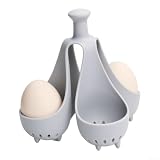 Cuociuova in silicone antiscivolo, grigio, 4-6 uova (4 pezzi per sacchetto)