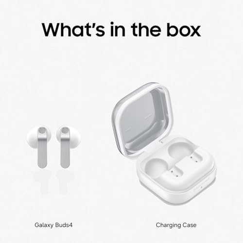 Image of Samsung Galaxy Buds4 (White) in-Ear Wireless Earbuds with Hi-Fi Audio | Adaptive ANC and EQ 2.0 | 360-Audio | Live Translation | Head Gesture Control | IP54