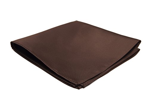 Jacob Alexander Men's Pocket Square Solid Color Handkerchief - Brown