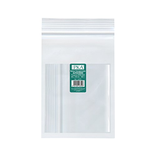 PKA 16396 - Pack de 100 bolsas de plástico con autocierre, 180x250 mm Cover
