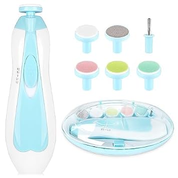 Baby Nail Trimmer for New Born Baby with Lights Electric Baby Nail Cutter 0-6 Months with Multiple Filer Heads Adjustment