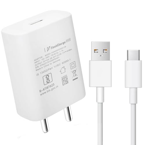 Image of 44w Flash Charge Fast Charger for Vivo V21, V20, Y73, Y100, T2,T1, T4X, Lite /Ultra /T3 /3X /Pro /T2X,Z10 / 10X /5G,9X,9S,Lite,7 Pro,Y28S /28E /39 /19E