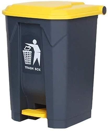 Poubelle d'extérieur 45L jaune à pédale pour tri professionnel et cuisine