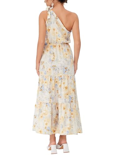 Image of CIDER Women's Maxi Floral Dresses One Shoulder Tie Long Dresses Trendy Flowy Summer Outfits