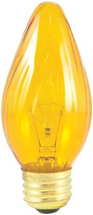 25 Pack 25 Watt F15 Medium Base 130 Volt 2500 Hour Amber Fiesta Chandelier Li...