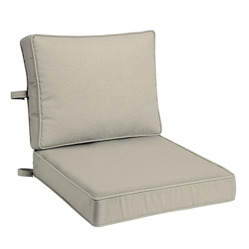 Arden Outdoor Deep Seat Cushion Set, Foam, Olefin, 24x24, Heathered Taupe