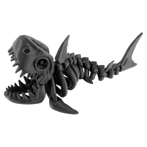 PowerTRC 3D Printed Skeleton Megalodon – Prehistoric Collectible Articulating Dinosaur 3D Figurine Desk Decoration for Teens and Adults, Made in USA