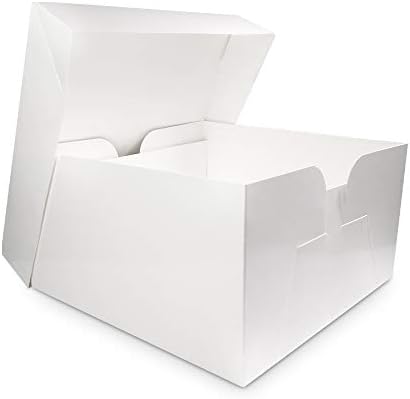 Cake N Bake 5 x 10 Inch Cake Box White with Lids 10x10x6 Inch (Standard ...