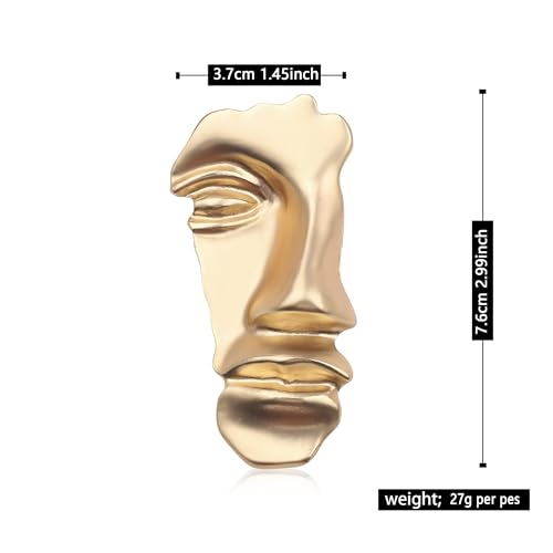 Image of Face Mask Figure Brooch Vintage Minimalist Metal Brooches for Women Men Collar Accessories Brooch for Men Party Gift Hats Bag Accessories