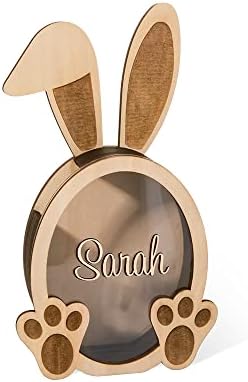 Personalized Piggy Bank Bunny Savings Box Easter Egg Drop Custom Money Box for Chocolate Eggs Gift