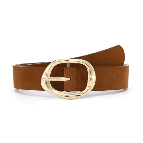 Image of Earnda Women Leather Belt for Jeans Dresses Fashion Buckle Waist Belts