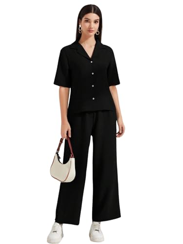 Image of TOPLOT Women's Co-ord Set | Short Sleeve Top & Bottom | Stylish Matching Set | Comfortable Fit Wear | Trendy Look Styling | Easy Movement | Perfect for Casual (5232)