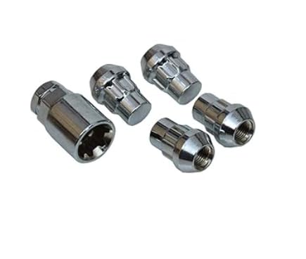 Wheel Lock Nut Set, M12x1.25 Thread Size, Chrome Finish, Hardened Steel, Anti-Theft, 4 Locking Nuts with Key, for Maruti Vehicles-image-16