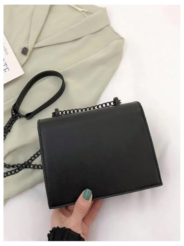 QWINEE Small Shoulder Bags for Women Flap Zipper Chain Strap Elegant Leather Handbag2
