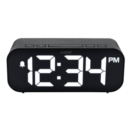 La Crosse Technology 617-714 Black Insta-Set Digital LED Alarm Clock with Bluetooth Technology - Image 4