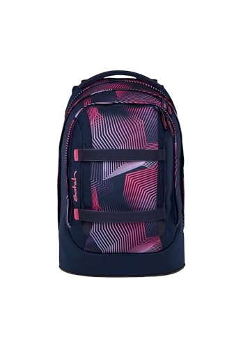 Satch Pack ab 5. Klasse ergonomisch 30L Stauraum standfest Organisationstalent Seismic Pink - Dunkelblau