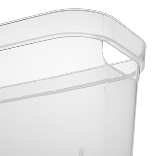Sterilite 6.25x6.25x15 Inch Narrow Modern Storage Bin with Comfortable Carry Through Handles and Banded Rim for Household Organization, Clear (8 Pack)