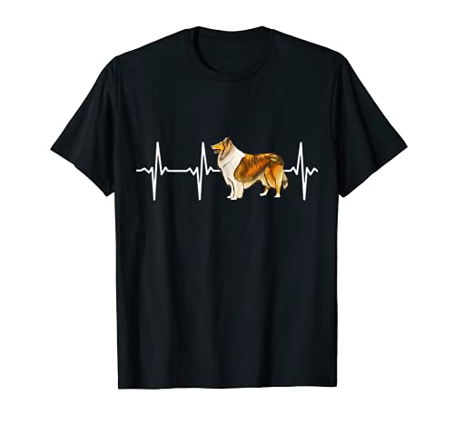 Collie Heartbeat Love My Dog T-Shirt, Black