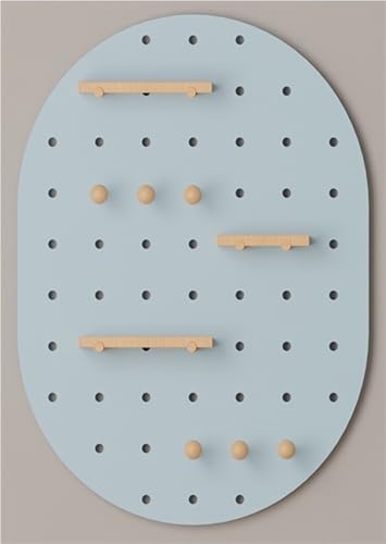 Organiseur pour panneau perforé en bois bleu : modulez votre rangement mural de bureau facilement