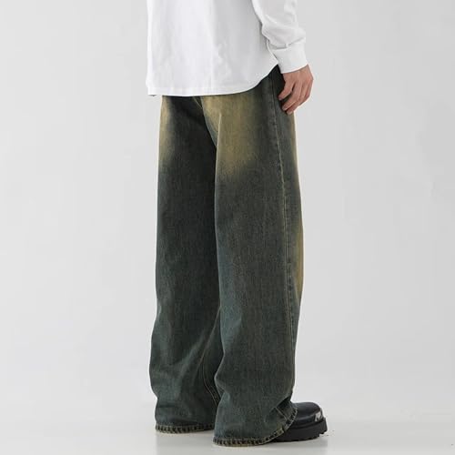 Baggy Wide Leg Jeans Pants Men Loose Fit Denim Hip Hop Streetwear Retro Casual Trousers for Men3