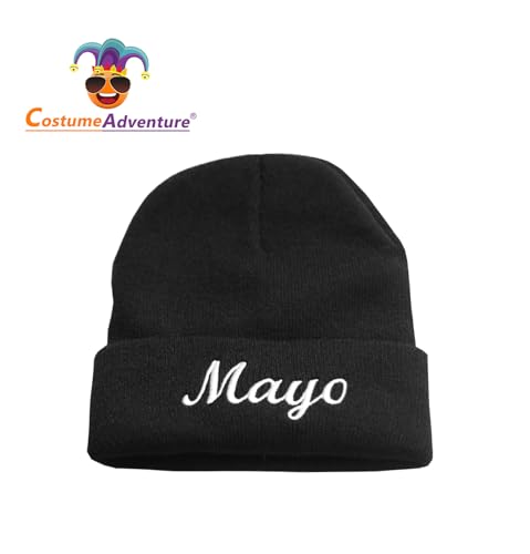 Men's Black Mayo Beanie Costume Mayo Beanie Hat