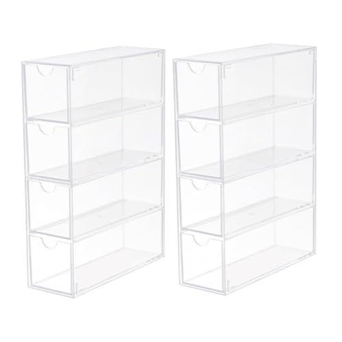 CONGARTENO 2 piezas Caja Organizadora Transparente para Gafas Unidades Almacenamiento Tipo Cajón para Gafas de Sol y Cosméticos Exhibidor Duradero para Uso Doméstico y Comercial