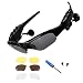 Wireless Bluetooth Headphones Stereo 4.1 Music Anti-ray Bluetooth Sunglasses for Men Support Both Headset and Hands-Free for All Kinds of Cell Phone (Black-Gray)