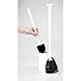 mDesign Hidden Plunger and Brush Set for Toilet Bowl - Combo with Holder Caddy - Modern Toilet Brush and Plunger Set - Aura Collection - White