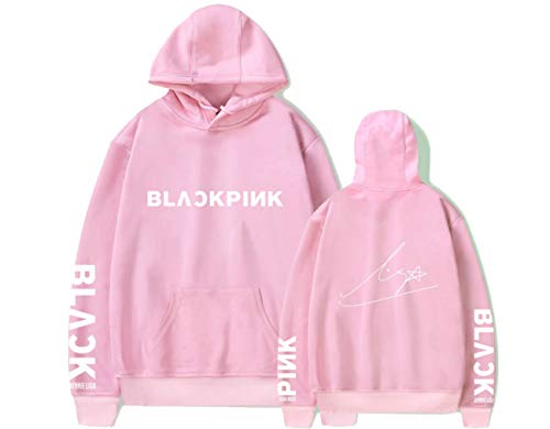 Allfwin Blackpink Hoodie Lisa Jennie Jisoo RosÃ© Autographed Kpop Hooded Sweatshirt Jacket Sweater Pullover (Pink-Lisa,Medium)