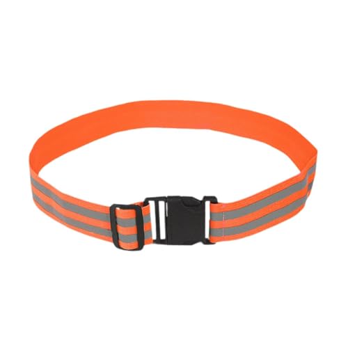 Hellery Cinturón Reflectante de Alta Visibilidad, Ajustable, Reflectante, Luminoso, para Paseos, Jogging Nocturno, Deportes Infantiles, Naranja
