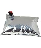 Rysydant 5L Beutel im Karton, Flüssigkeitsspenderbeutel, Ersatz-Spenderbeutel, Geeignet zum Verpacken von Saft, Wein und Anderen stillen Getränken, Silber, 5 Stück