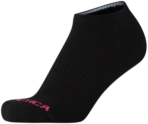 Image of Nautica Womens No Show Socks Moisture Wicking Low Cut Ankle Socks, 12 Pack | Moisture Wicking Dri-Motion Fabric, Cushioned Key Areas, Banded Arch Support, No Show Low Cut, Shoe Size 4-10